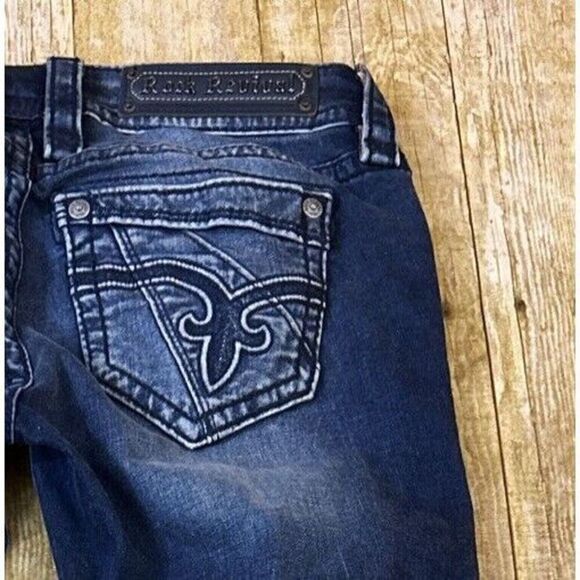 Rock Revival Skinny Jeans Womens Thick Stitch Jeans Mena Size 27 (31X32) - Picture 14 of 16